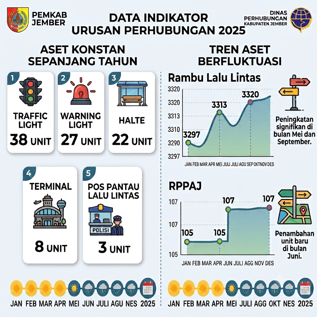 Transparansi Publik: Data Indikator Prasarana Urusan Perhubungan Kabupaten Jember Tahun 2025