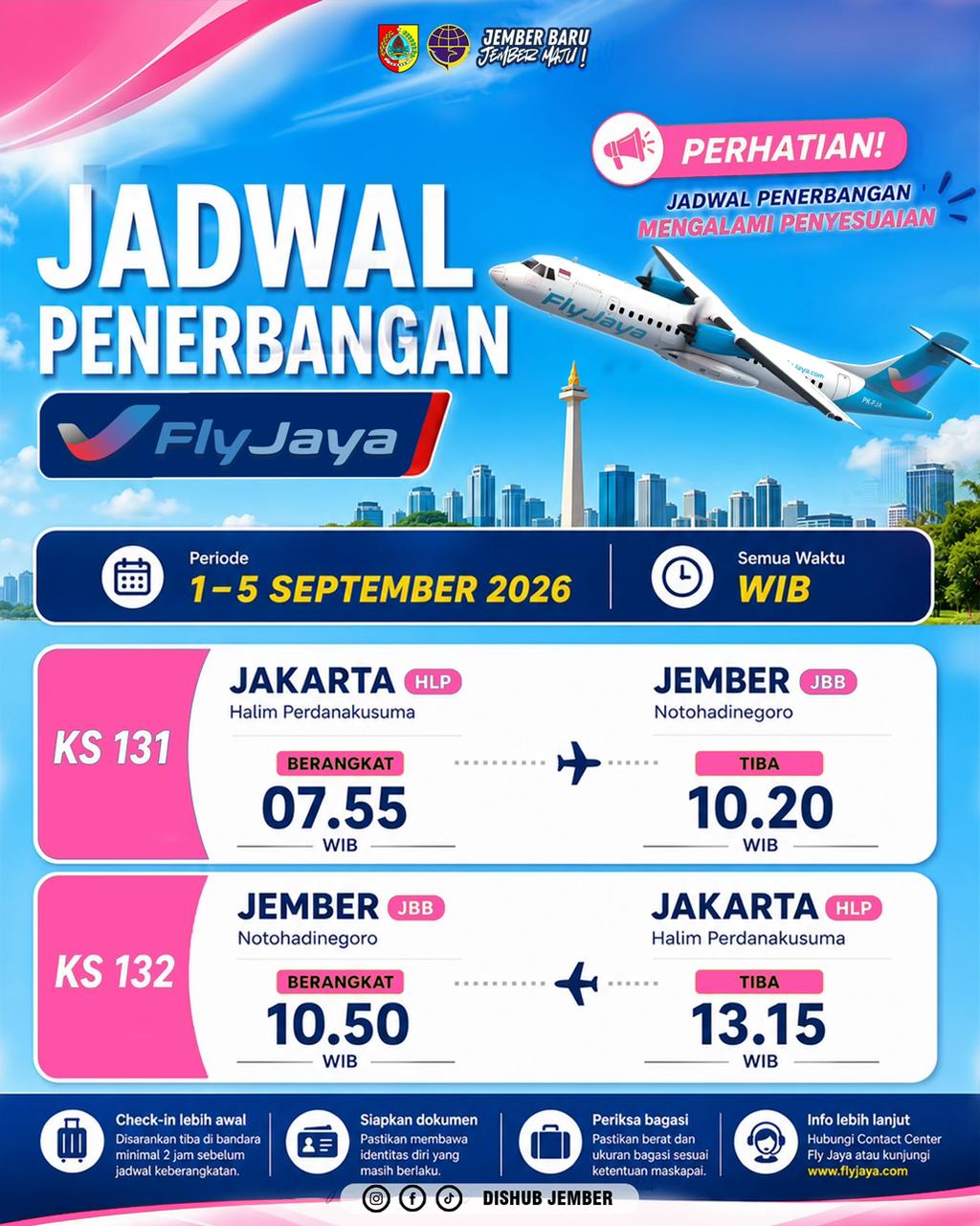 INFORMASI PERUBAHAN JAM PENERBANGAN